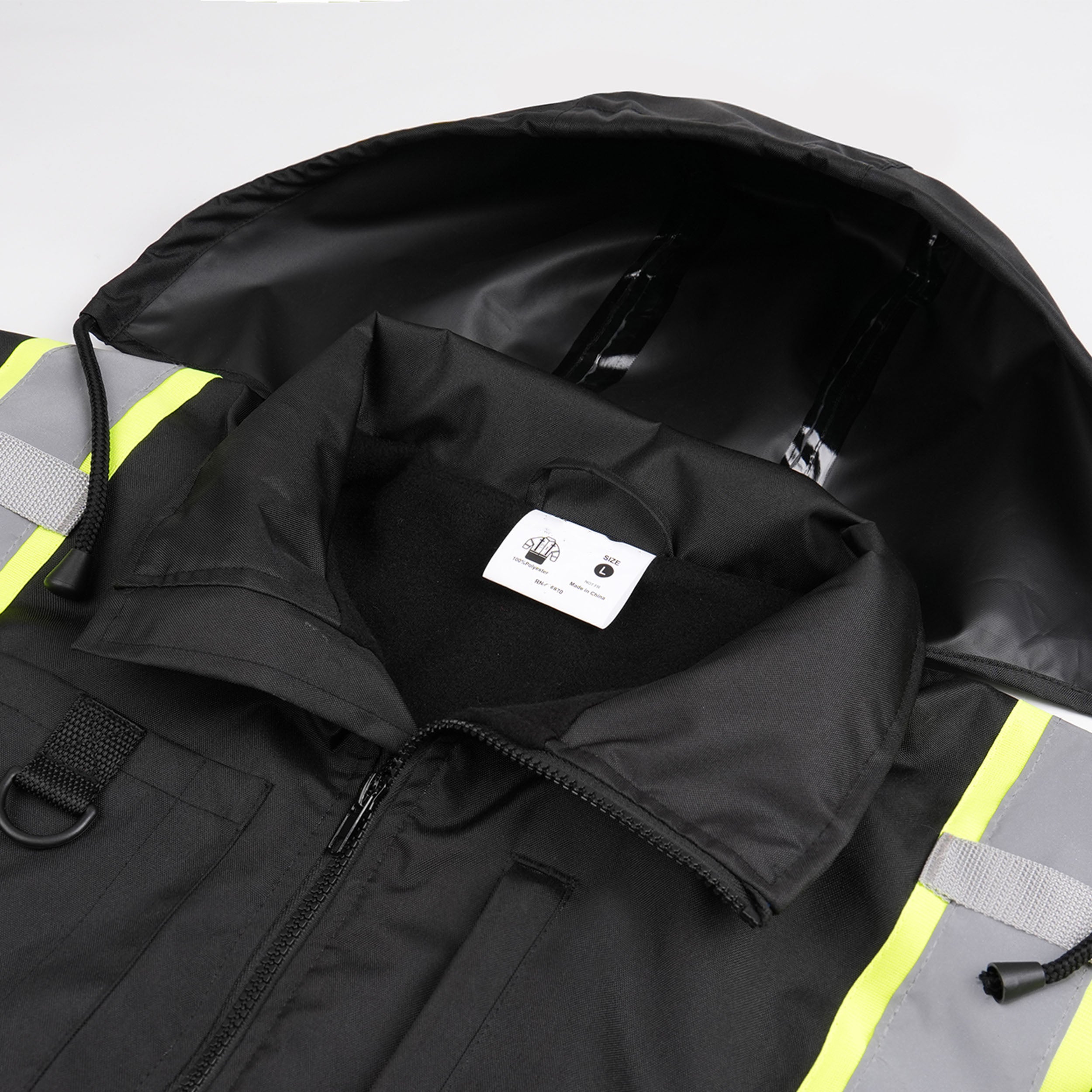 Zip-Up Jacket with Hood- Double Strip