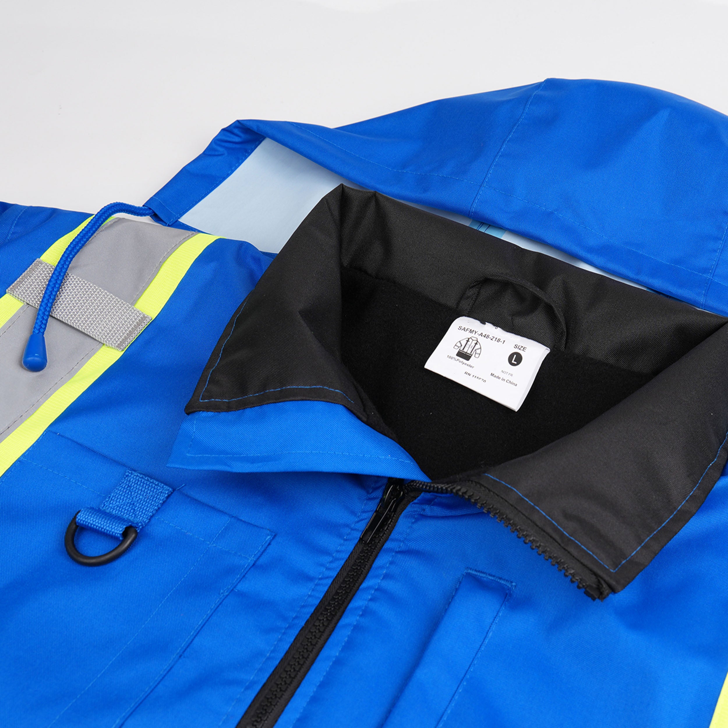 Zip-Up Jacket with Hood- Double Strip