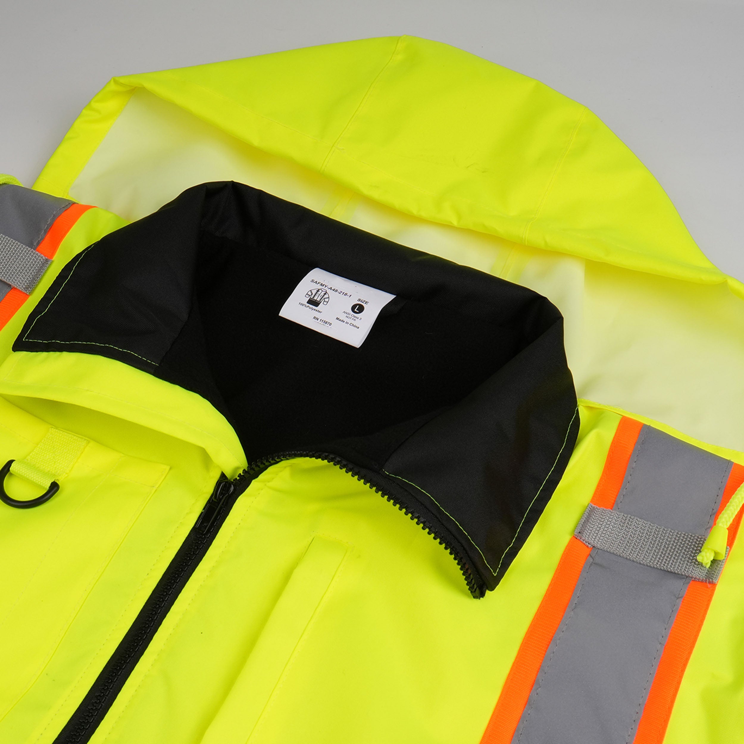 Zip-Up Jacket with Hood- Double Strip