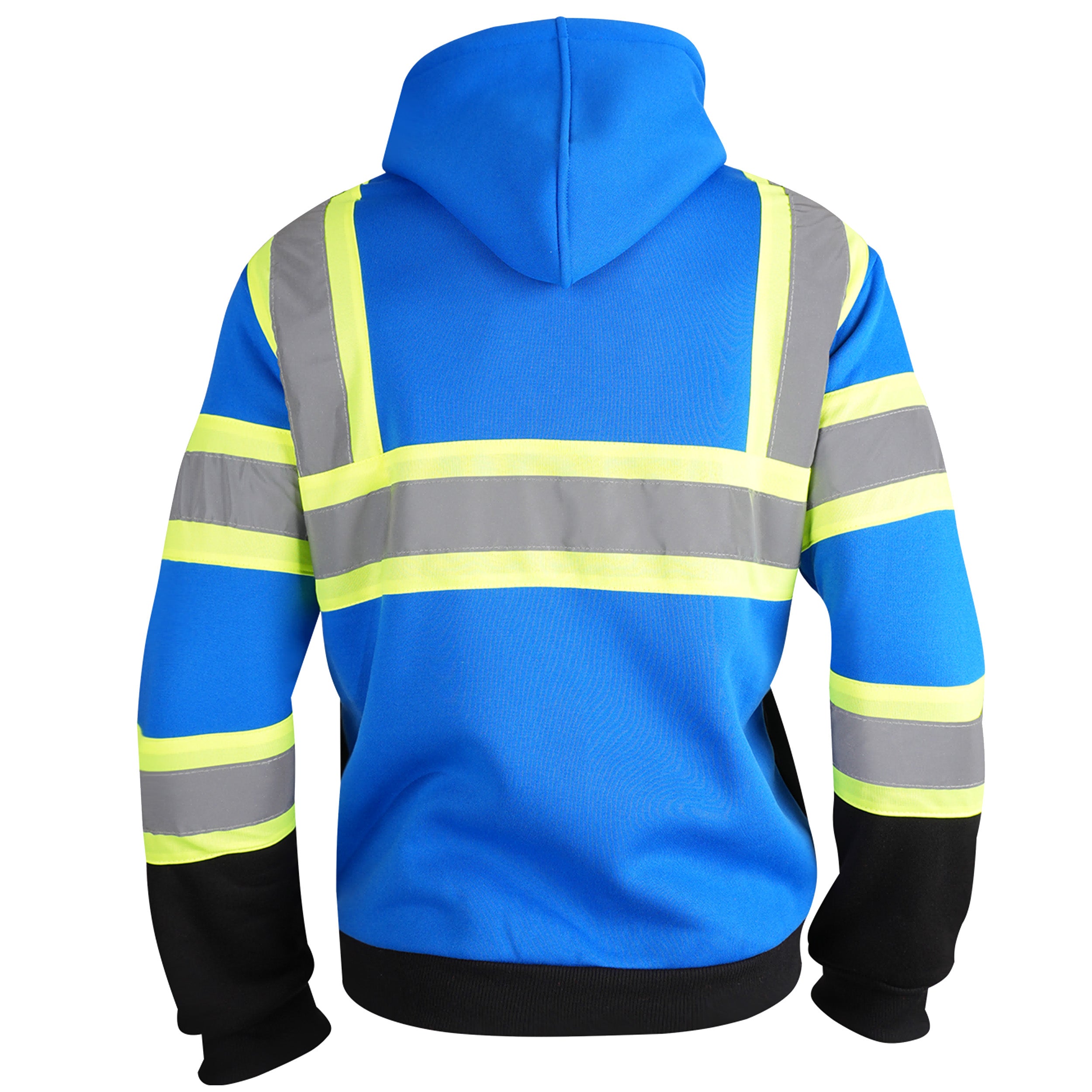 Color Block Zip-Up Hoodie with Reflective Stripes