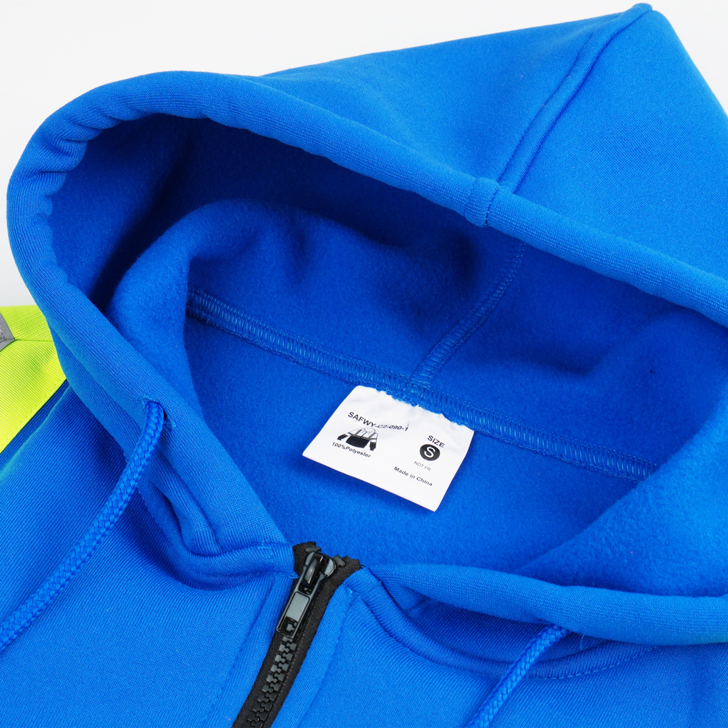 Color Block Zip-Up Hoodie with Reflective Stripes