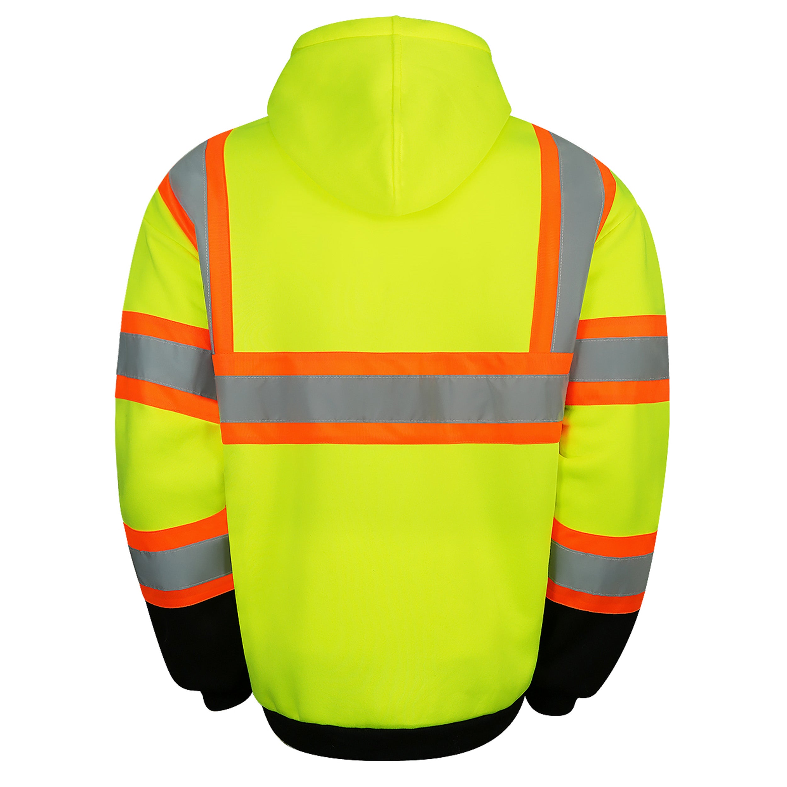 Color Block Zip-Up Hoodie with Reflective Stripes