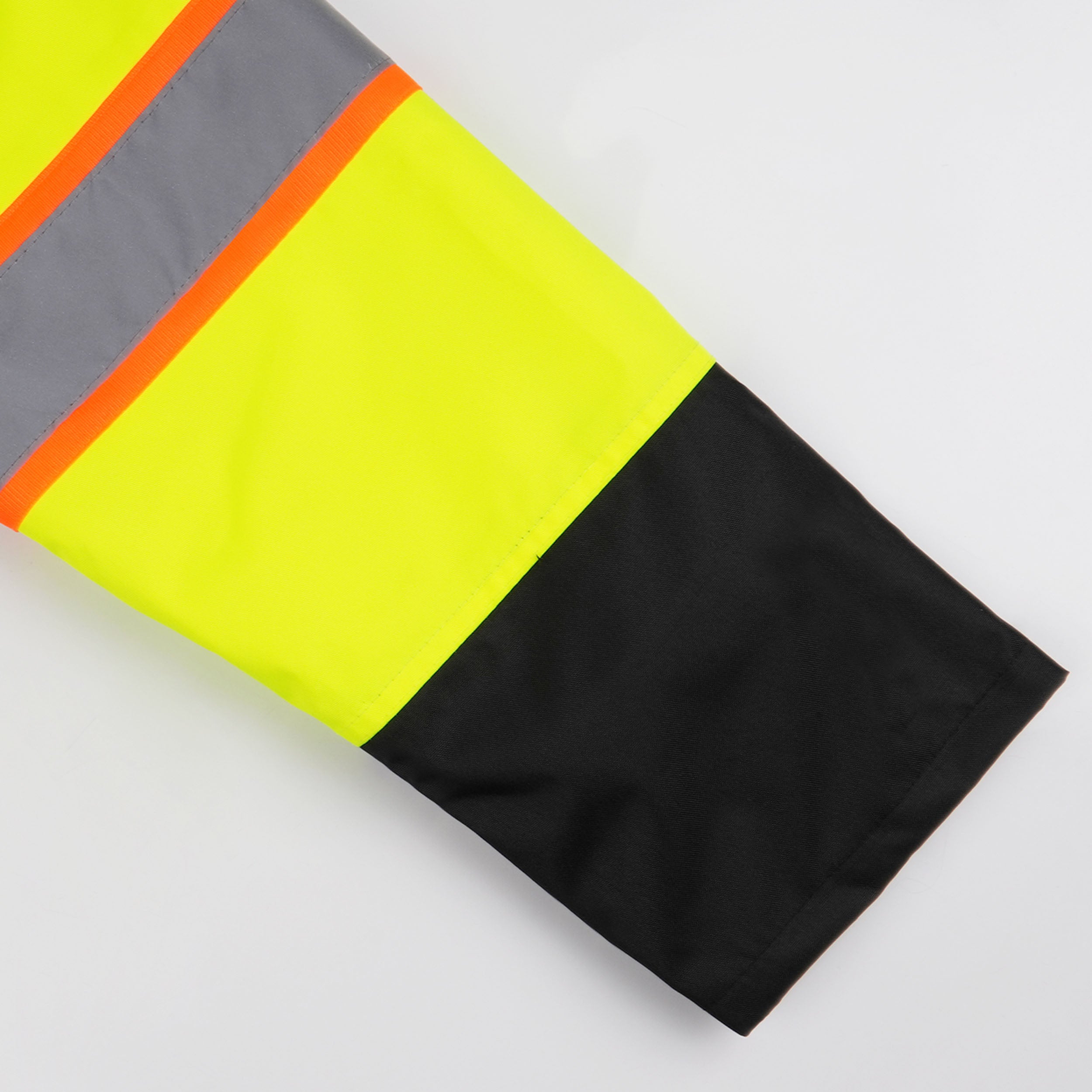 2- Tone Reflective Parka Jacket with Hood and Front Pockets