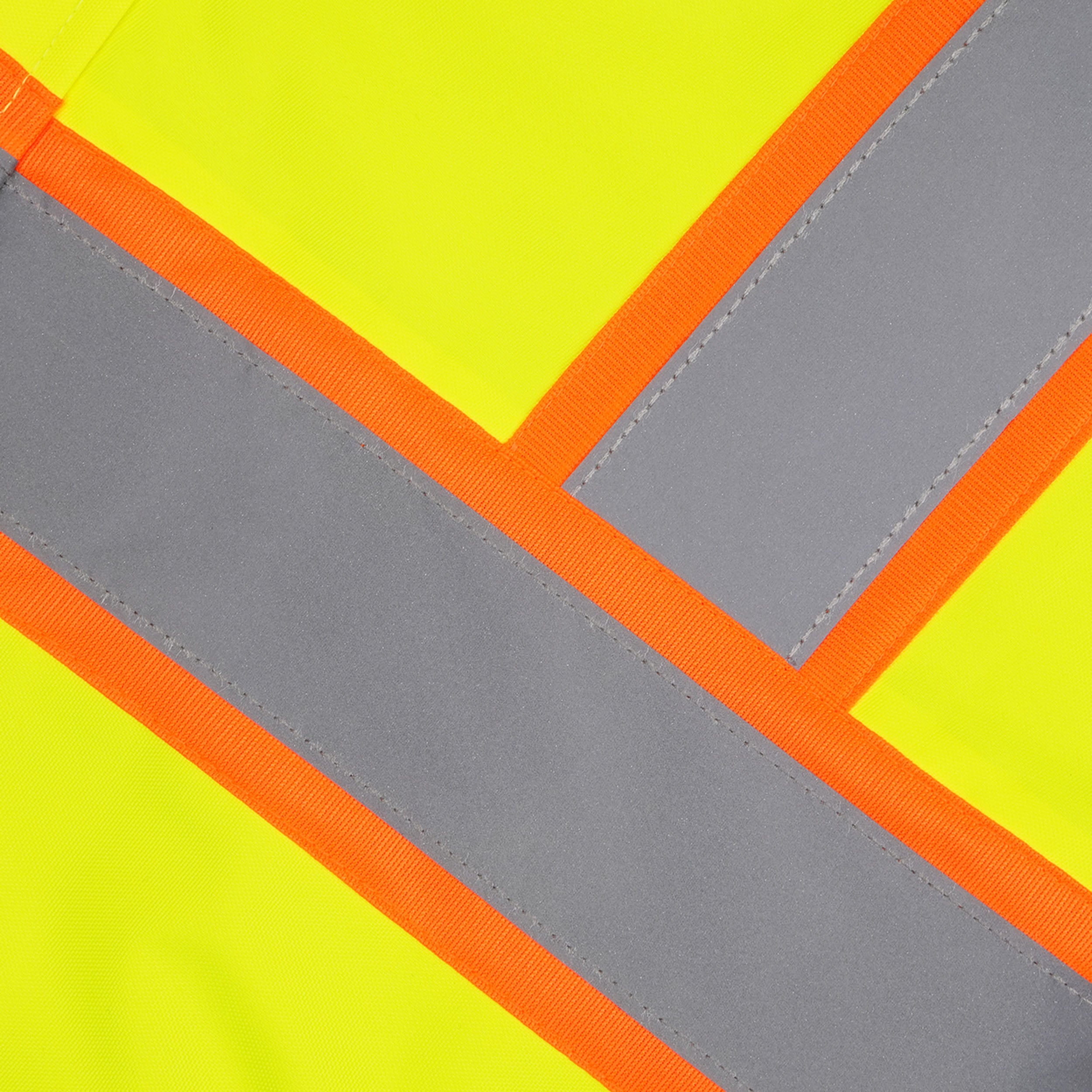 2- Tone Reflective Parka Jacket with Hood and Front Pockets
