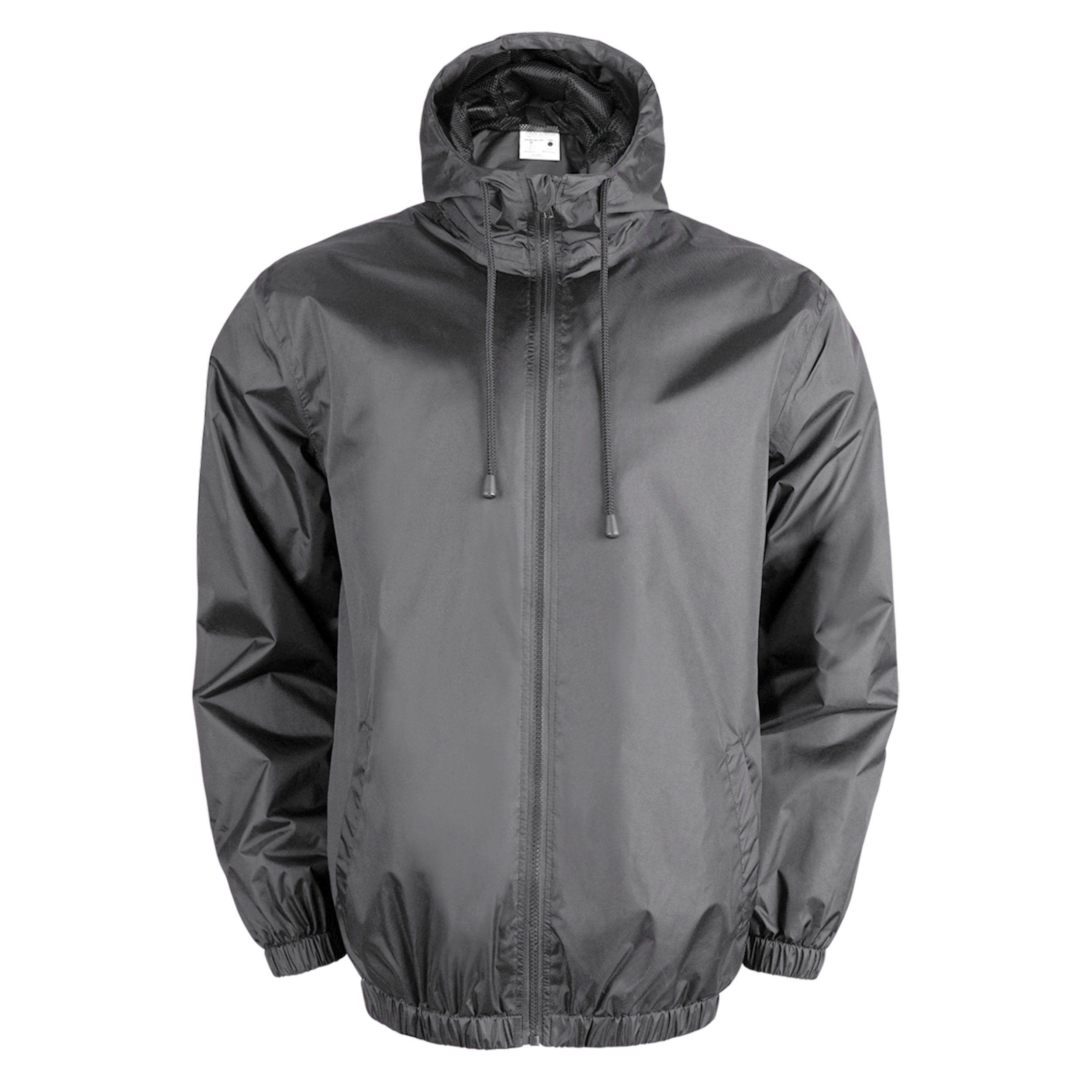 Zip-Up Windbreaker Jacket with Hood