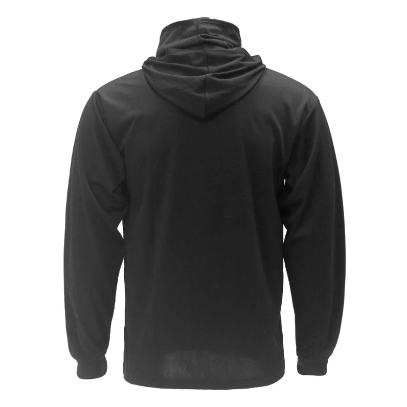 Long Sleeve Hooded Work Shirt with Built-In Face Mask – Sun Protection Unisex Workwear