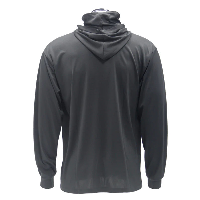 Long Sleeve Hooded Work Shirt with Built-In Face Mask – Sun Protection Unisex Workwear