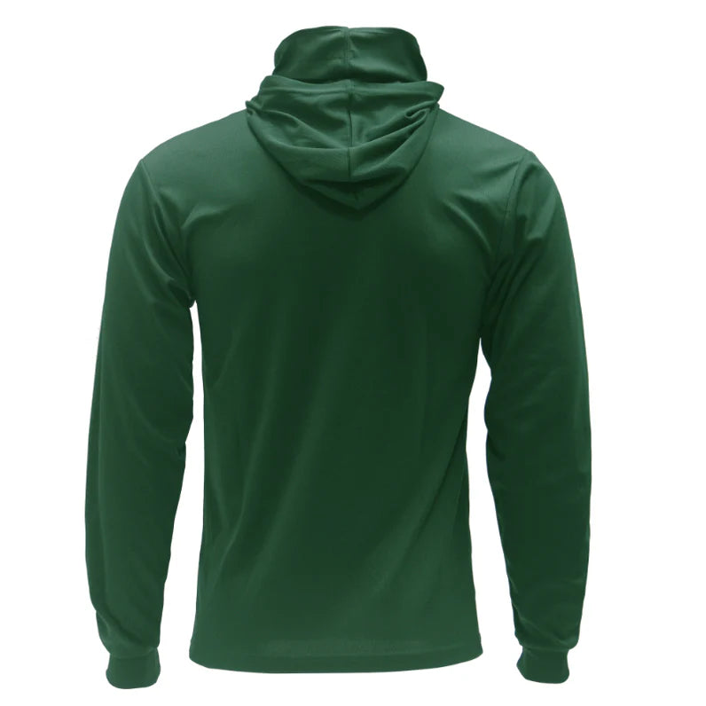 Long Sleeve Hooded Work Shirt with Built-In Face Mask – Sun Protection Unisex Workwear