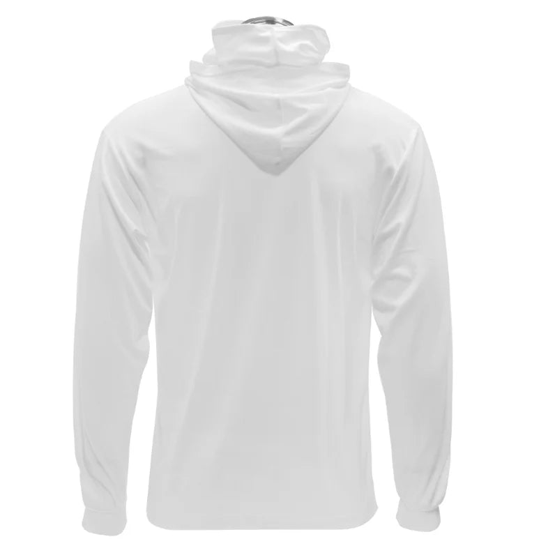 Long Sleeve Hooded Work Shirt with Built-In Face Mask – Sun Protection Unisex Workwear