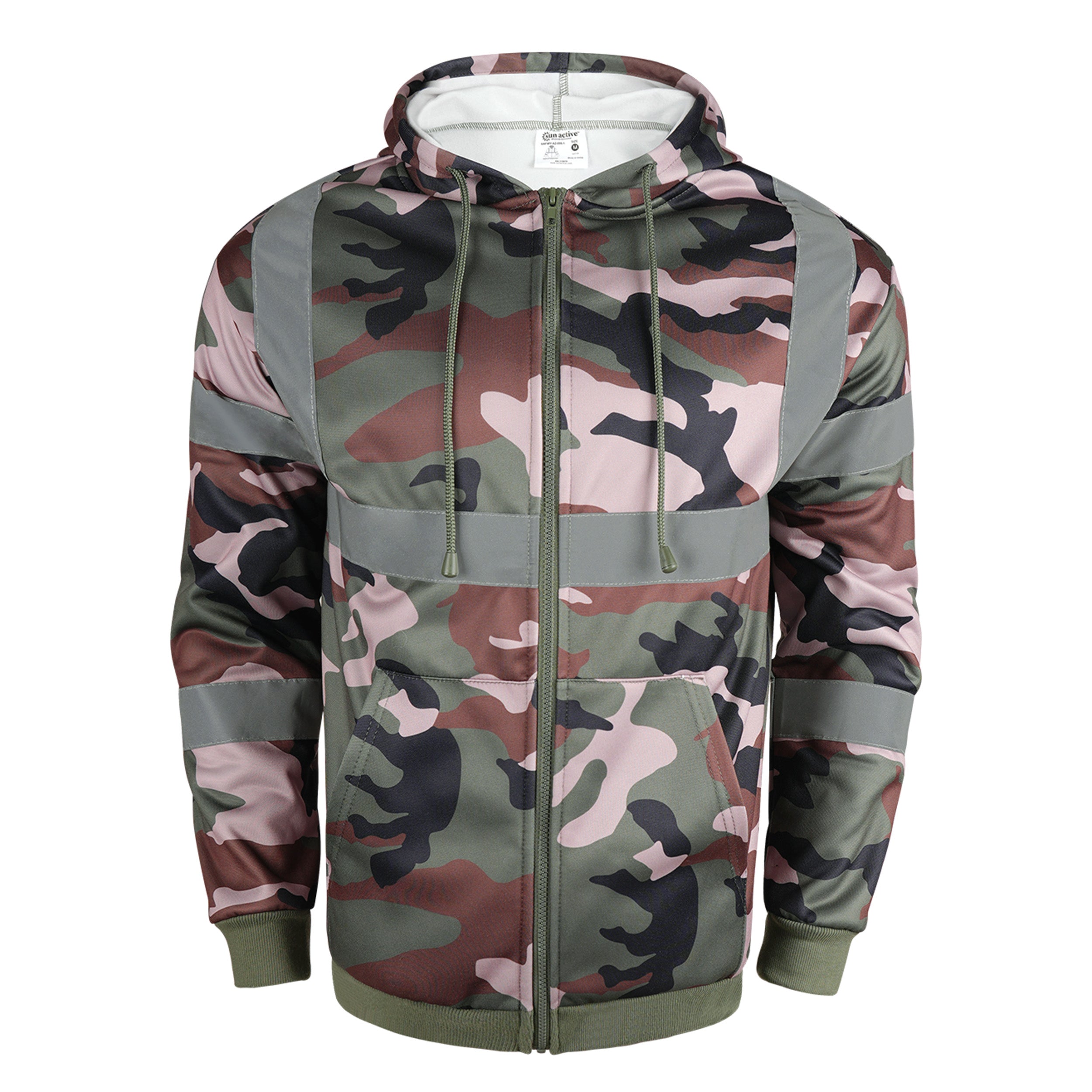 Classic Camo Zip-Up Hoodie with Pockets