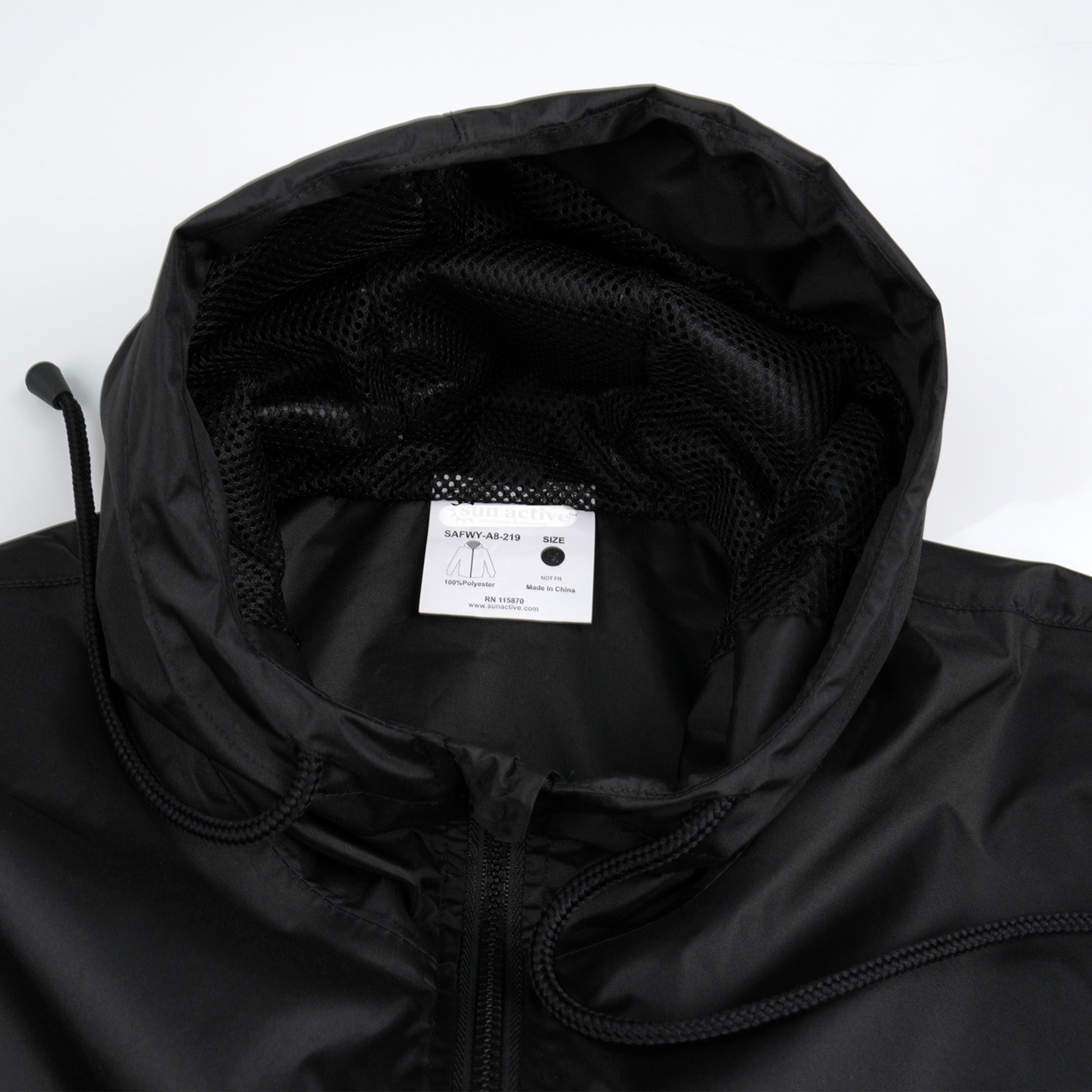 Zip-Up Windbreaker Jacket with Hood