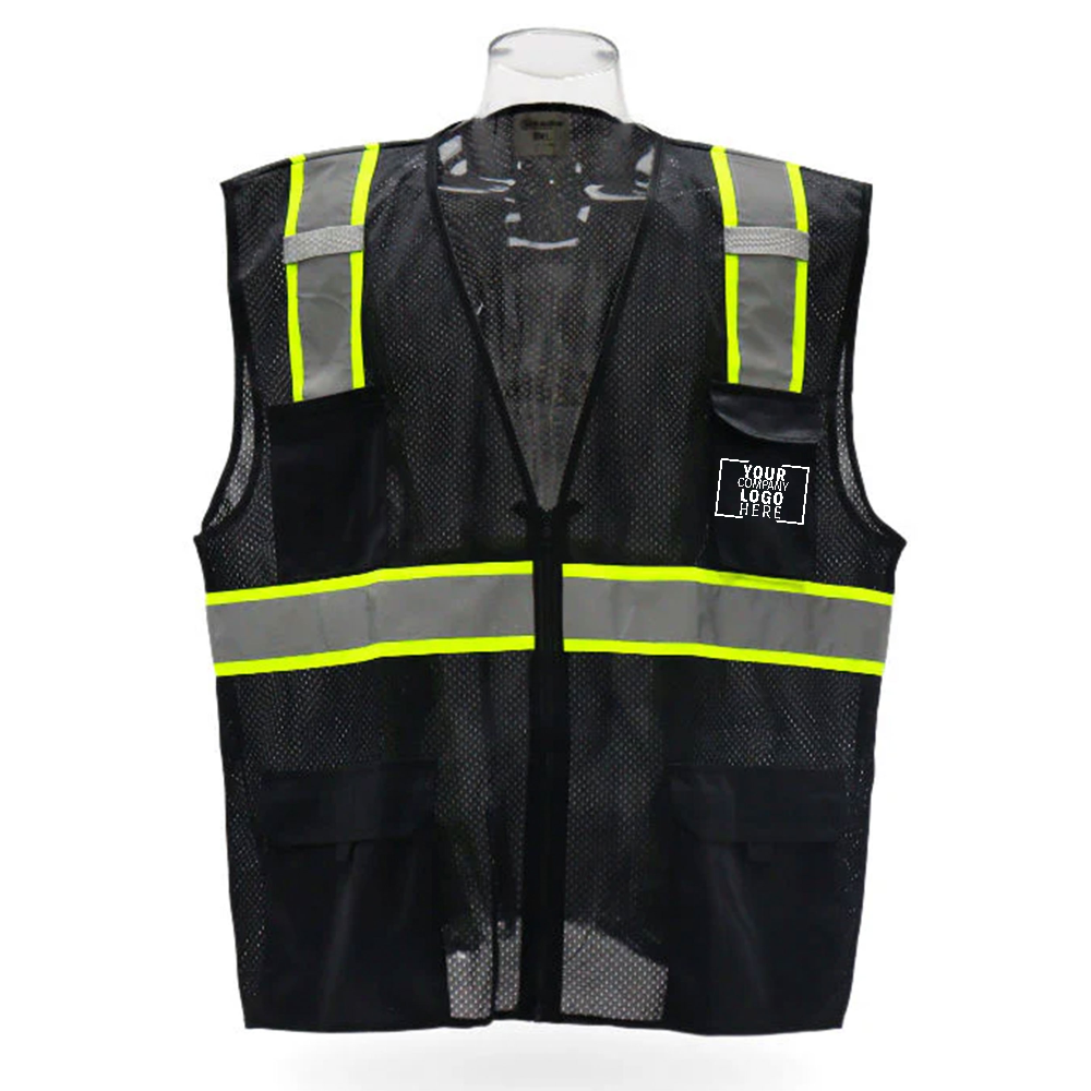 CUSTOMIZED-Hi Vis Safety Vest – Durable Reflective Design with 4 Pockets