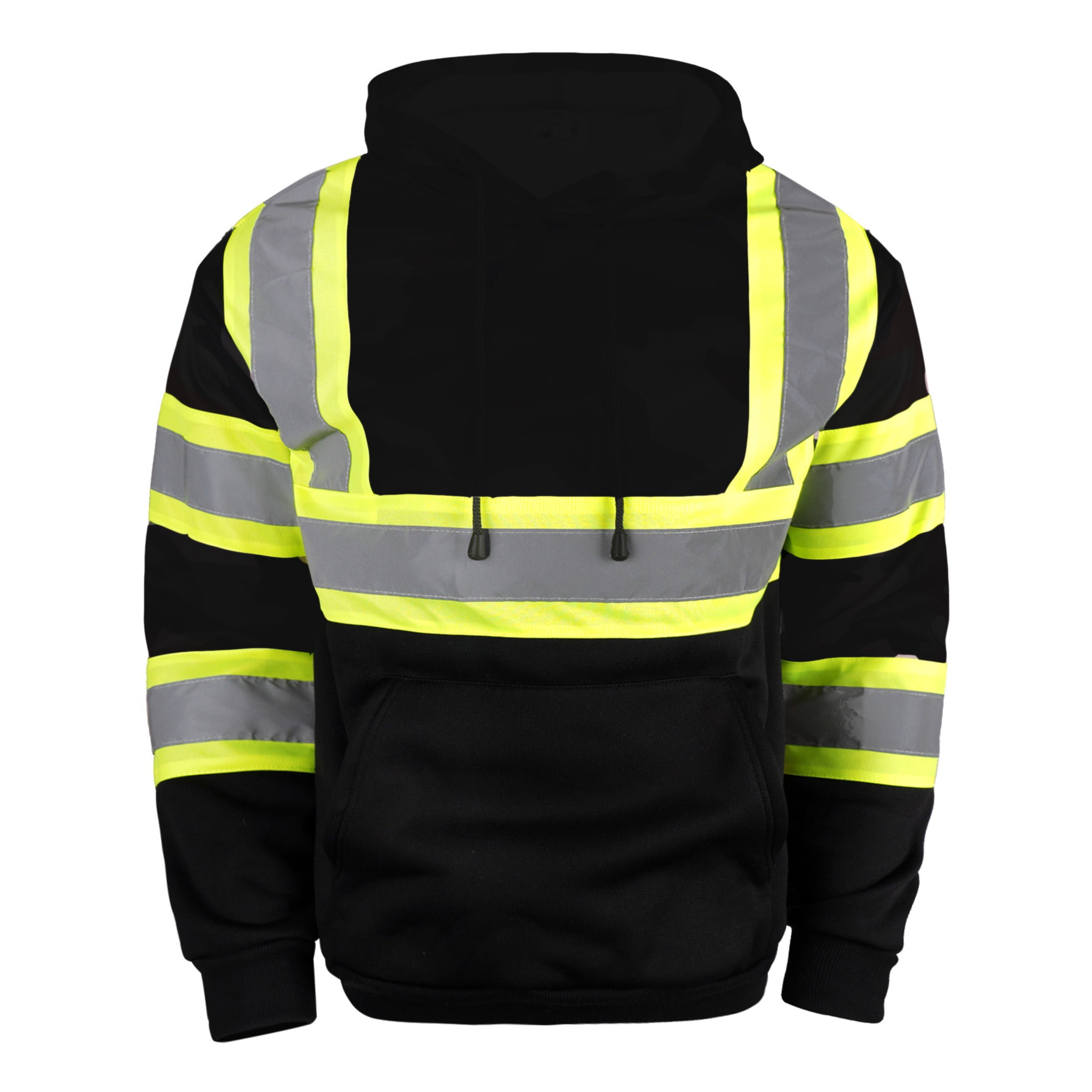 Color Block Pullover Hoodie with Reflective Stripes