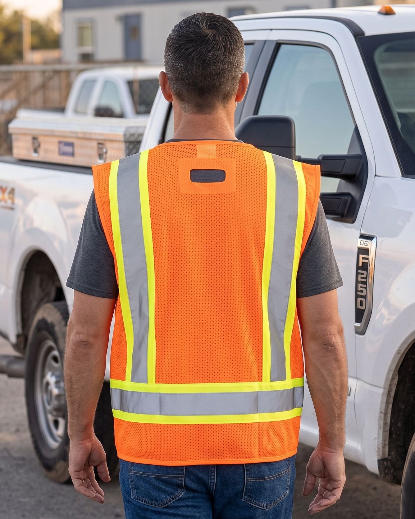 West Chester® 47216 ANSI Type R Class 2 Hi-Viz Two-Tone Surveyor's Safety Vest – Solid Front/Mesh Back