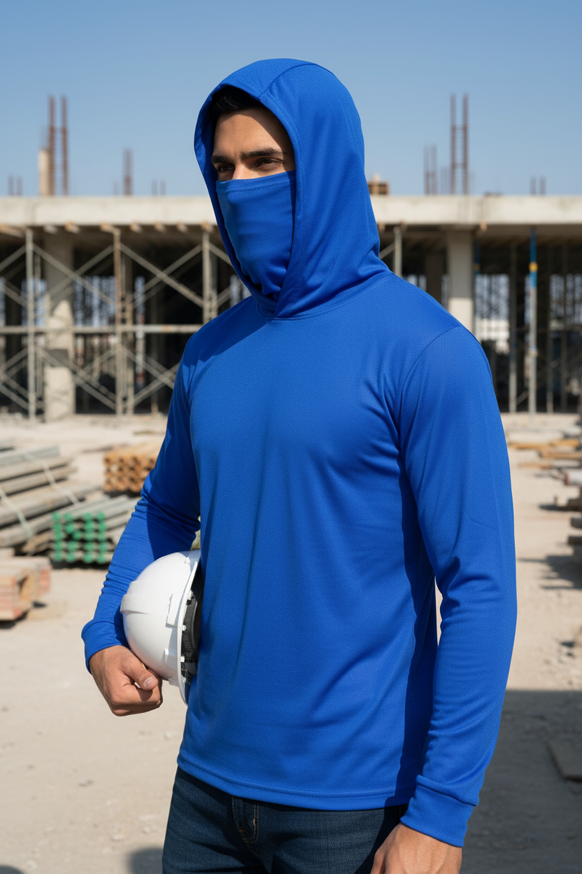 Royal Blue Hooded Work Shirt – Head to Knees Lifestyle
