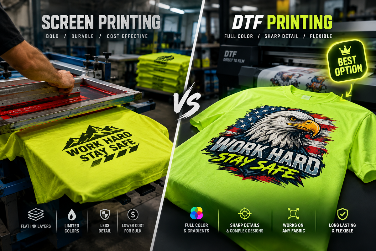 DTF vs Screen Printing for Custom Work Shirts: Which Is Better for Small Crew Orders?