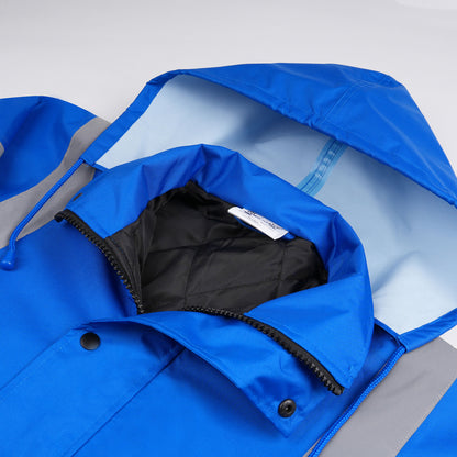 Reflective Parka Jacket with Hood and Front Pockets