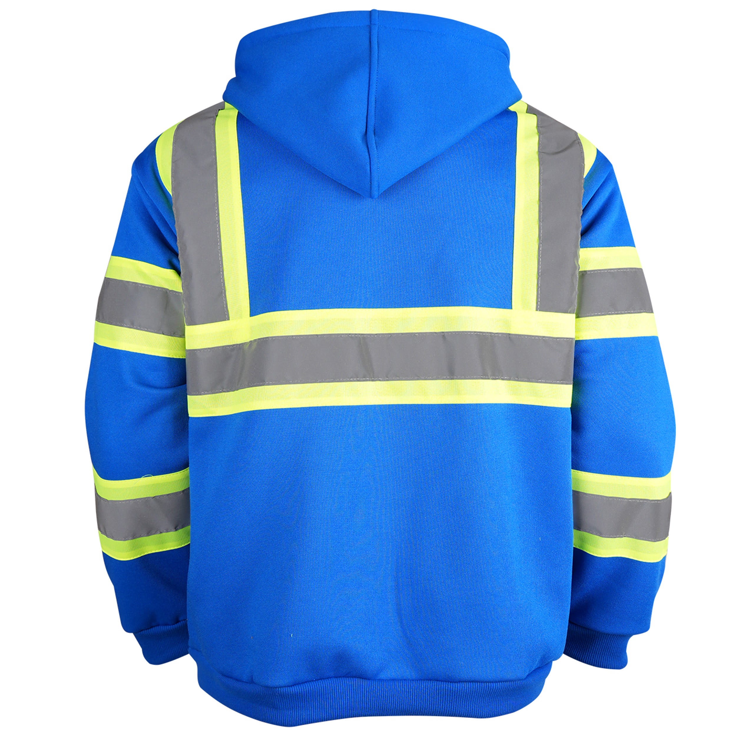 Reflective Stripe Zip-Up Hoodie with Pockets