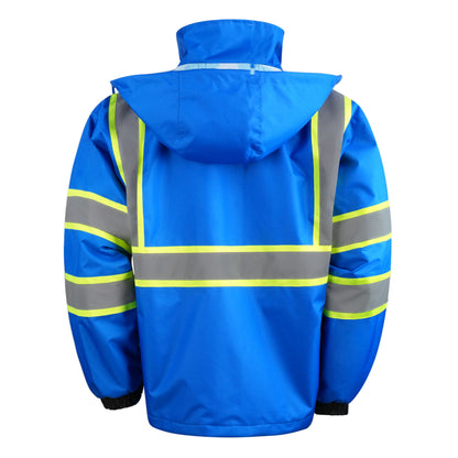 Zip-Up Jacket with Hood- Double Strip