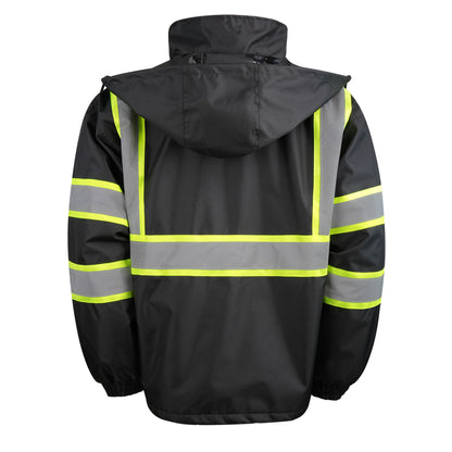 Zip-Up Jacket with Hood- Double Strip