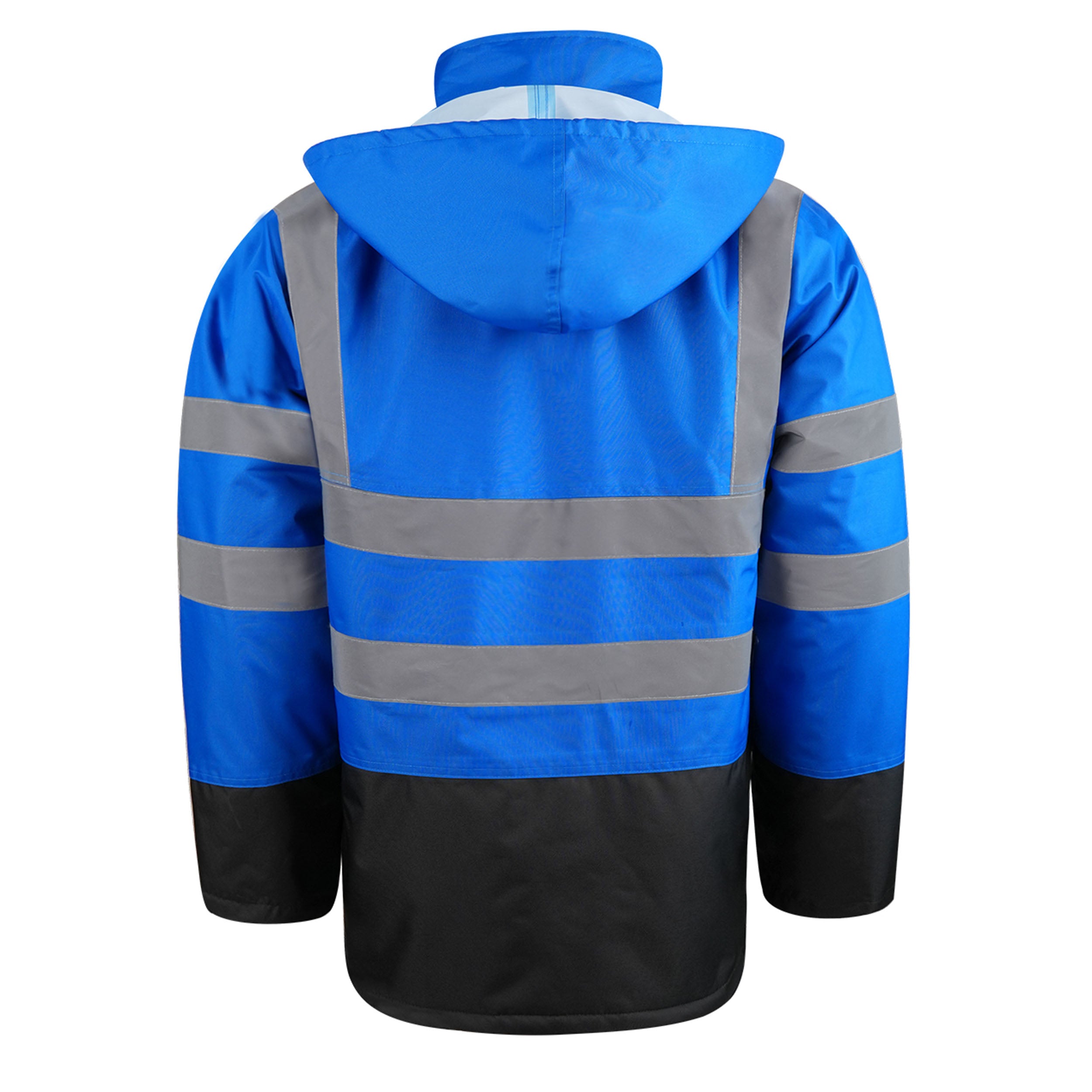 Reflective Parka Jacket with Hood and Front Pockets