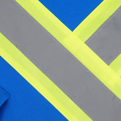 Reflective Stripe Zip-Up Hoodie with Pockets