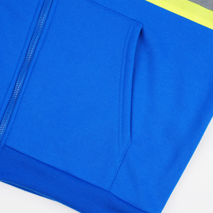 Reflective Stripe Zip-Up Hoodie with Pockets