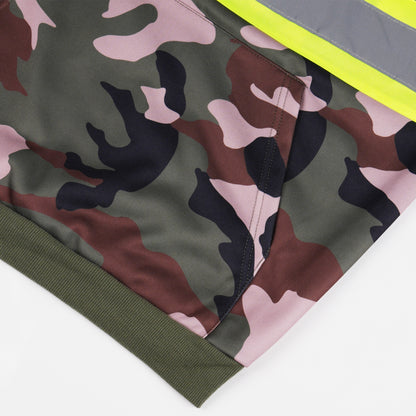 Reflective Stripe Pullover Hoodie with Front Pockets