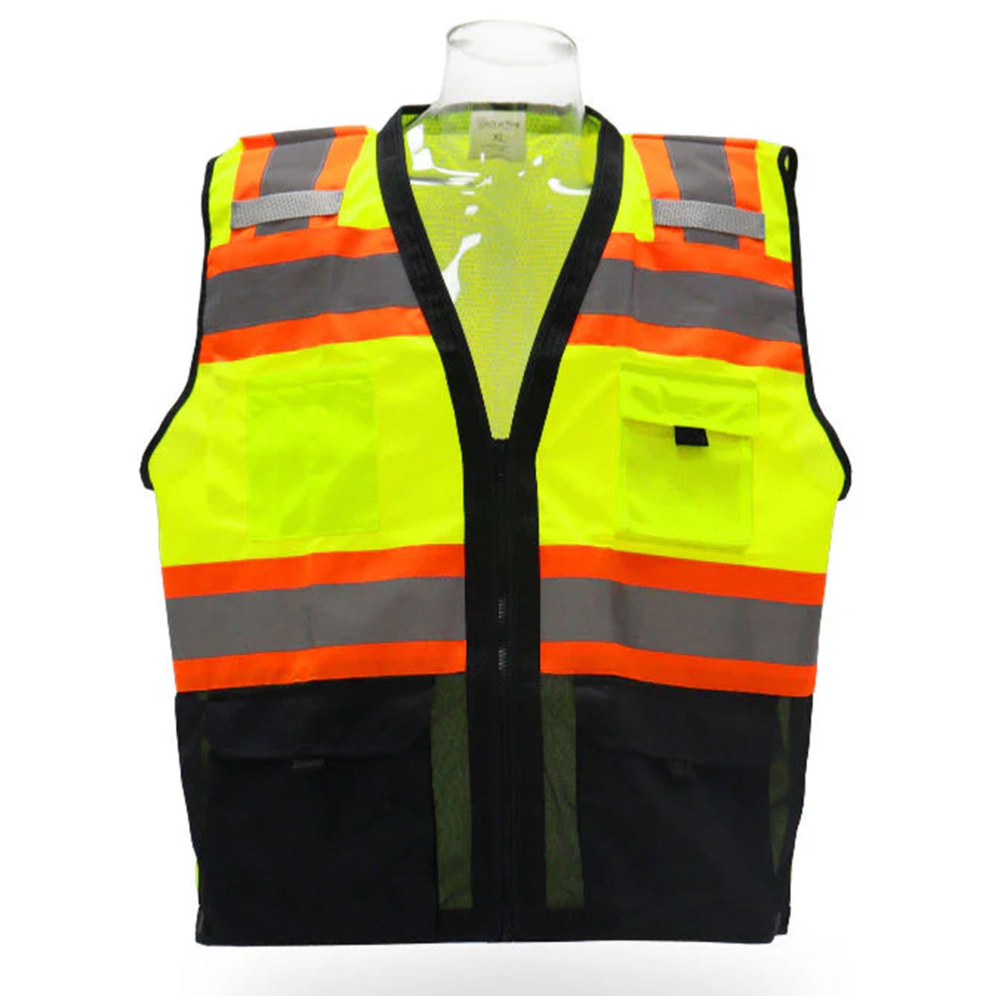 High Visibility Safety Color Block Vest with 4 Pockets – Reflective and Functional Workwear