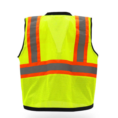 High Visibility Safety Color Block Vest with 4 Pockets – Reflective and Functional Workwear