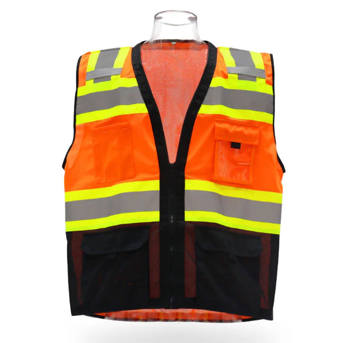 High Visibility Safety Color Block Vest with 4 Pockets – Reflective and Functional Workwear