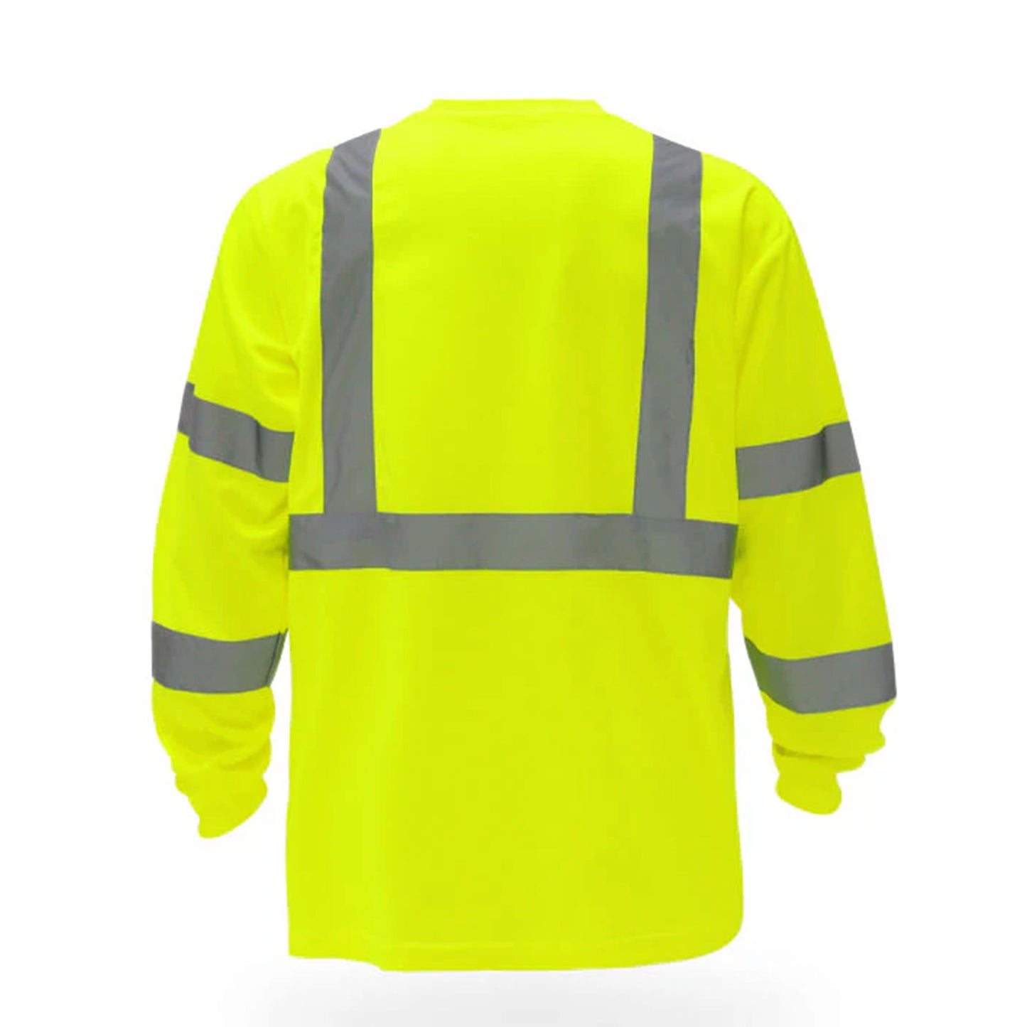 High Visibility Safety Long Sleeve T-Shirt – Reflective Workwear with Front Pocket