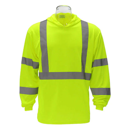 Long Sleeve Hooded High Visibility Safety T-Shirt – Reflective Workwear