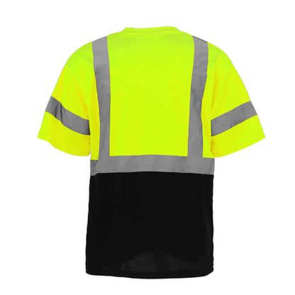 High Visibility Safety Color Block T-Shirt with Front Pocket – Reflective Unisex Workwear