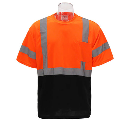 High Visibility Safety Color Block T-Shirt with Front Pocket – Reflective Unisex Workwear