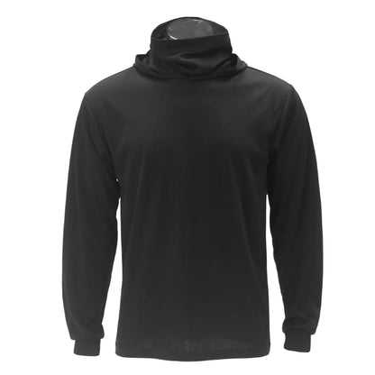 Long Sleeve Hooded Work Shirt with Built-In Face Mask – Sun Protection Unisex Workwear