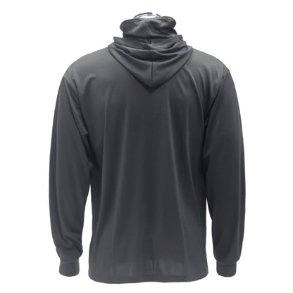 Long Sleeve Hooded Work Shirt with Built-In Face Mask – Sun Protection Unisex Workwear
