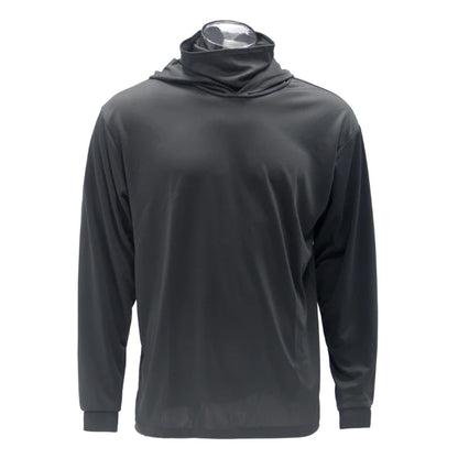 Long Sleeve Hooded Work Shirt with Built-In Face Mask – Sun Protection Unisex Workwear