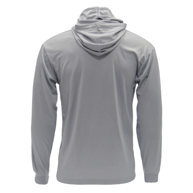 Long Sleeve Hooded Work Shirt with Built-In Face Mask – Sun Protection Unisex Workwear