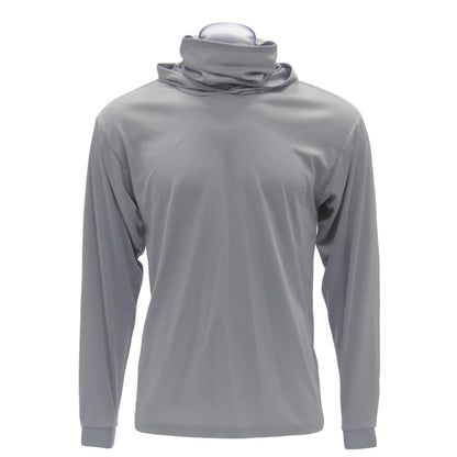 Long Sleeve Hooded Work Shirt with Built-In Face Mask – Sun Protection Unisex Workwear
