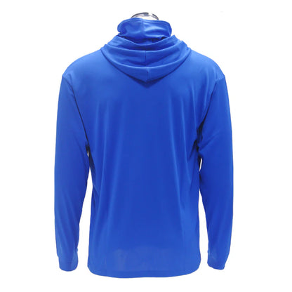 Long Sleeve Hooded Work Shirt with Built-In Face Mask – Sun Protection Unisex Workwear