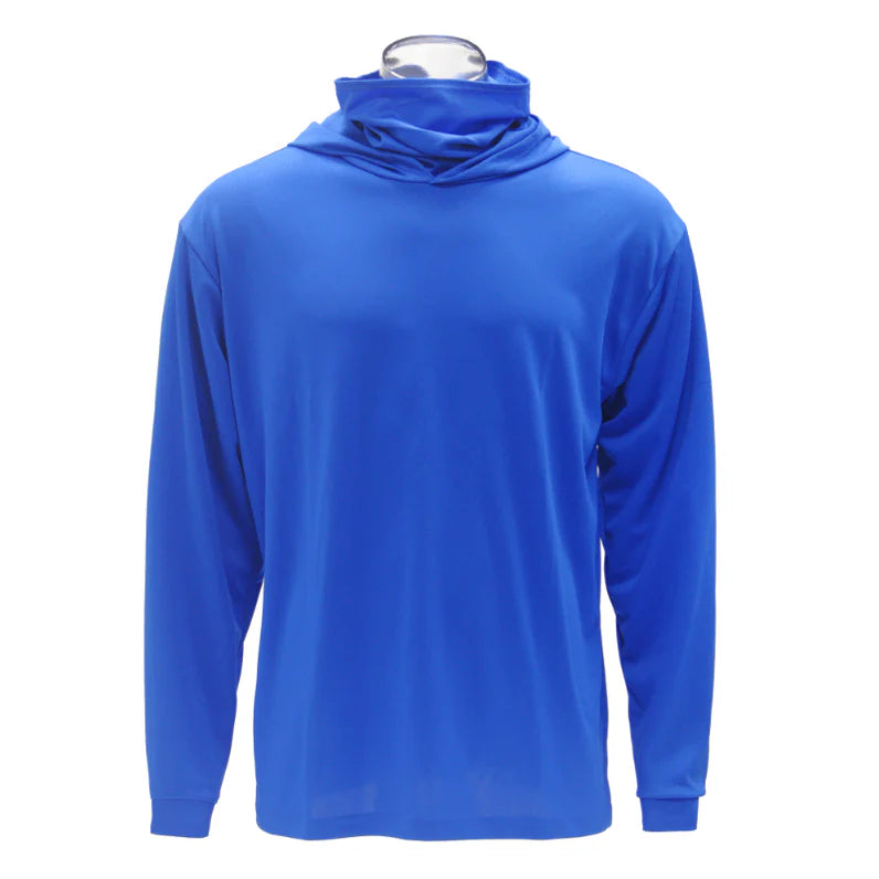 Long Sleeve Hooded Work Shirt with Built-In Face Mask – Sun Protection Unisex Workwear