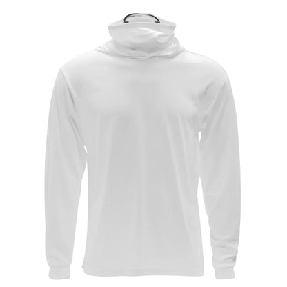 Long Sleeve Hooded Work Shirt with Built-In Face Mask – Sun Protection Unisex Workwear
