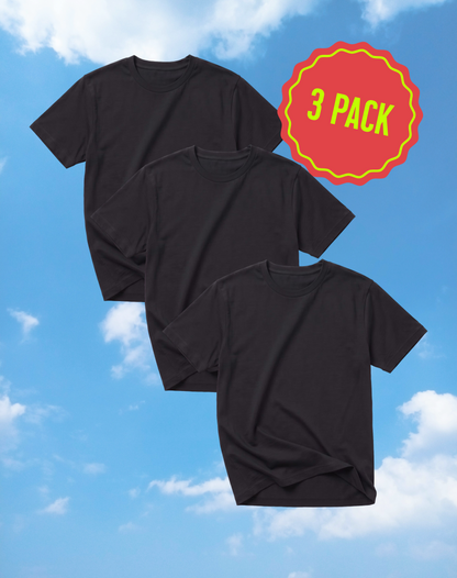 100% Cotton Short Sleeve Unisex Tee – Heavyweight Black Multi-Pack