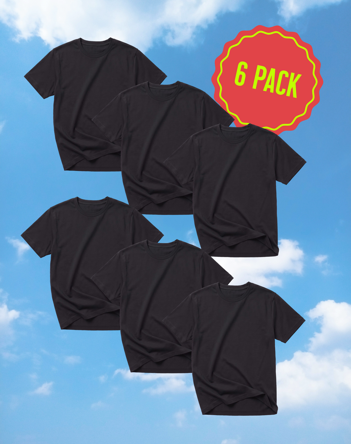 100% Cotton Short Sleeve Unisex Tee – Heavyweight Black Multi-Pack