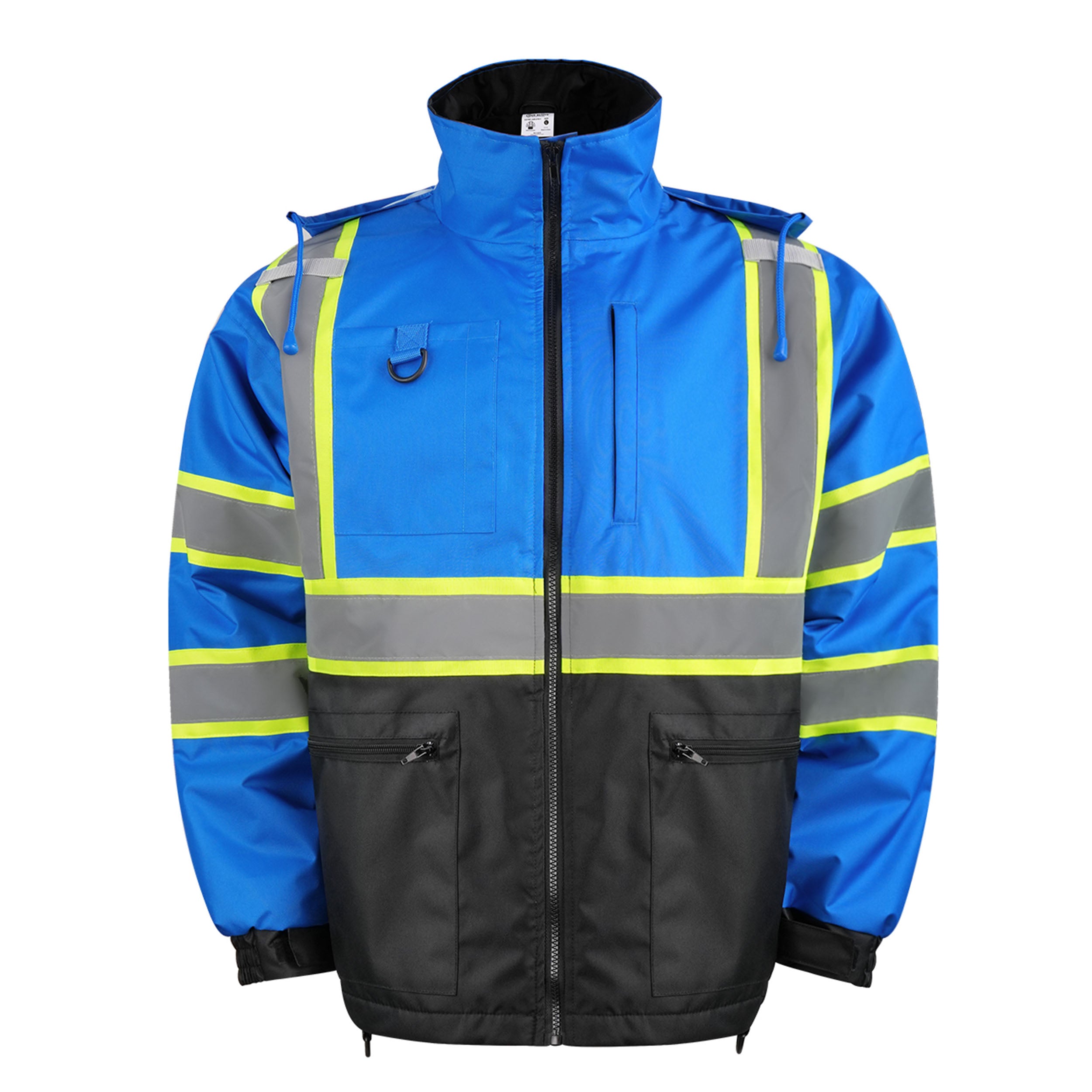 Zip-Up Jacket with Hood- Double Strip