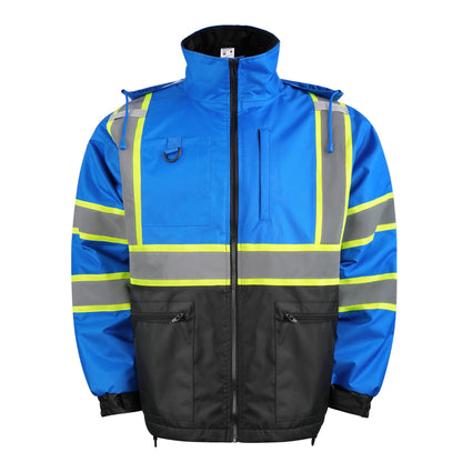 Zip-Up Jacket with Hood- Double Strip