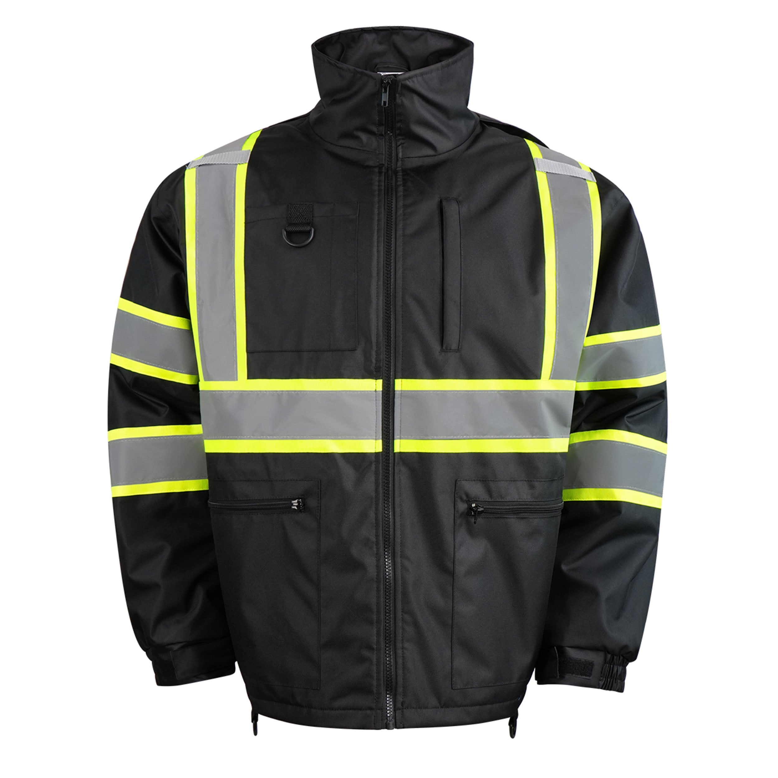 Zip-Up Jacket with Hood- Double Strip