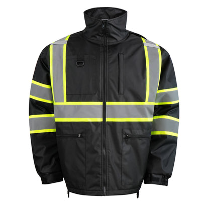 Zip-Up Jacket with Hood- Double Strip