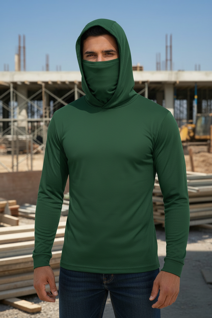 Hunter Green Hooded Work Shirt Lifestyle